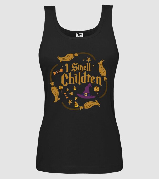 I smell children model negru pe tricou