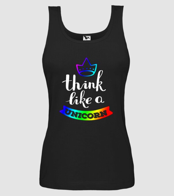 I think like a UNICORN model negru pe tricou
