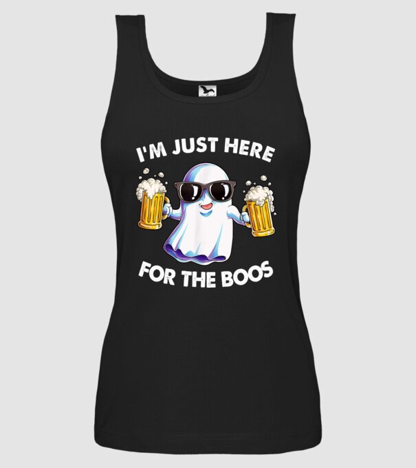 Im just here for the boos model negru pe tricou