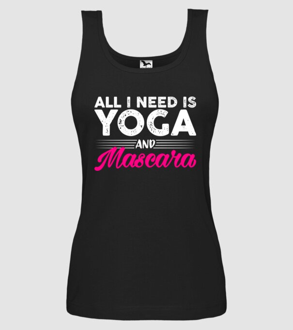 Yoga și mascara model negru pe tricou