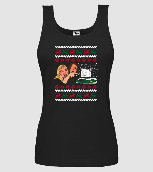 Pulovăr de Crăciun meme model negru pe tricou