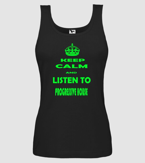 Keep Calm and Listen to prog-house model negru pe tricou