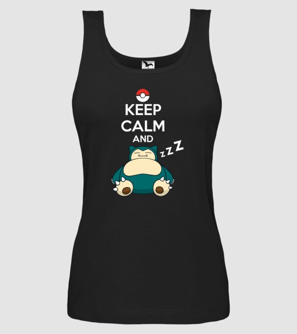Keep Calm Snorlax model negru pe tricou
