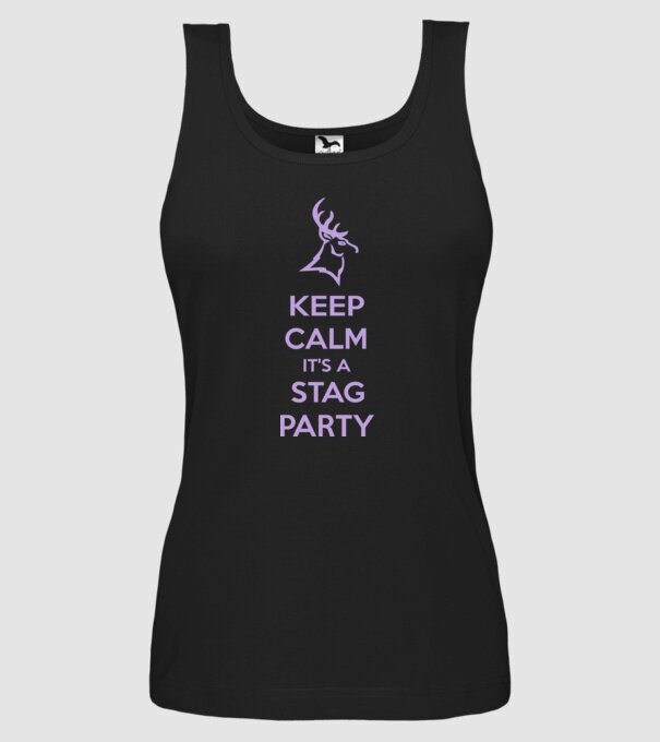 Keep calm stag party on model negru pe tricou