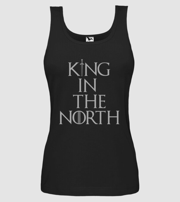 King in the North model negru pe tricou