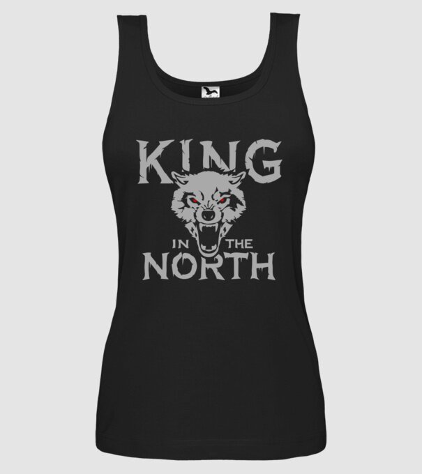 King In The Noth model negru pe tricou
