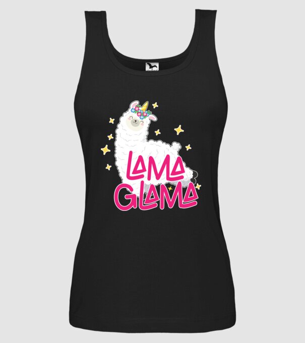 Lama glama model negru pe tricou