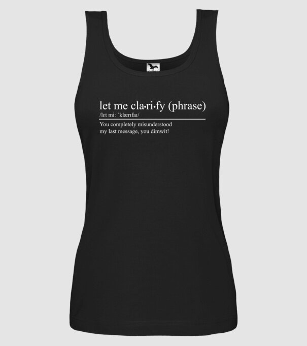 Let me clarify model negru pe tricou