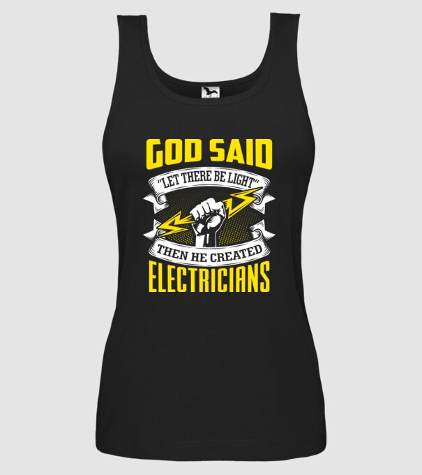 Let there be light model negru pe tricou