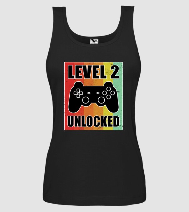 level 2 unlocked retro gamer model negru pe tricou