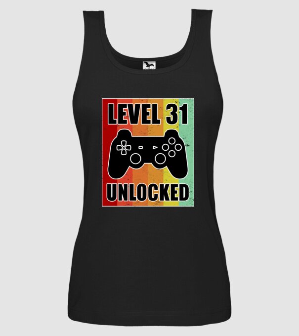 level 31 unlocked retro gamer model negru pe tricou