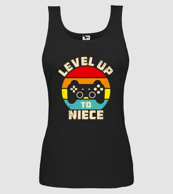 Level Up Niece model negru pe tricou
