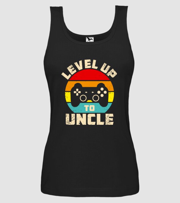 Level Up Uncle model negru pe tricou