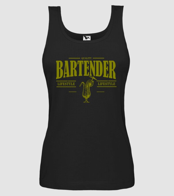 Lifestyle Bartender model negru pe tricou