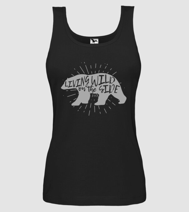 Living on a wild side X model negru pe tricou