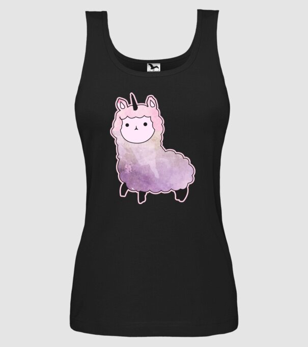 Llamacorn cutie model negru pe tricou