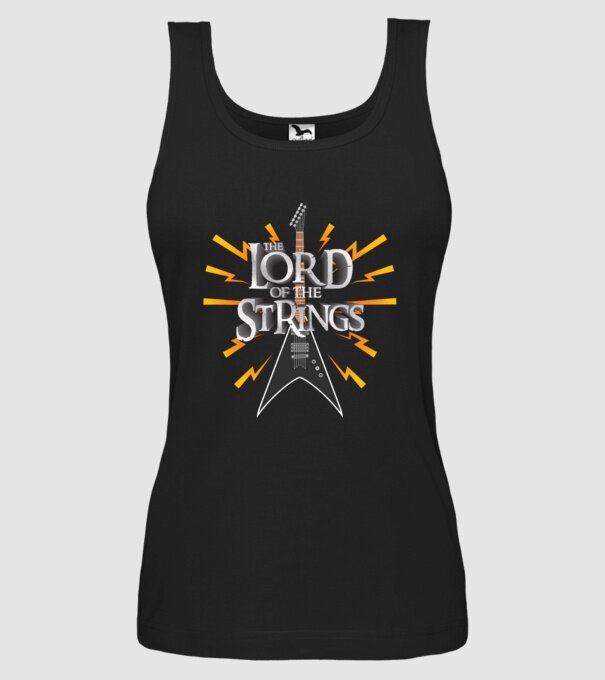 Lord of the Strings model negru pe tricou