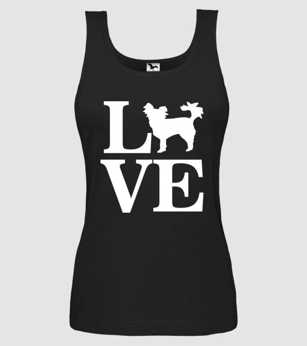 LOVE CHIHUAHUA model negru pe tricou