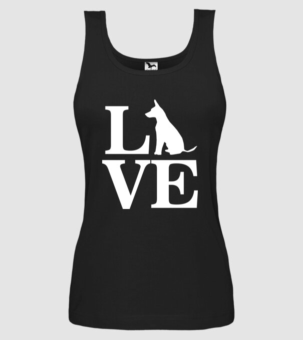Love câini model negru pe tricou
