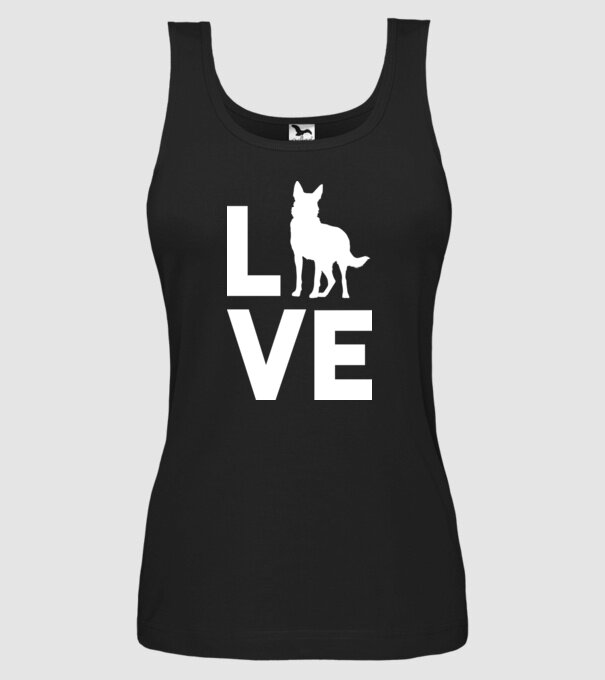 LOVE ciobănesc german model negru pe tricou