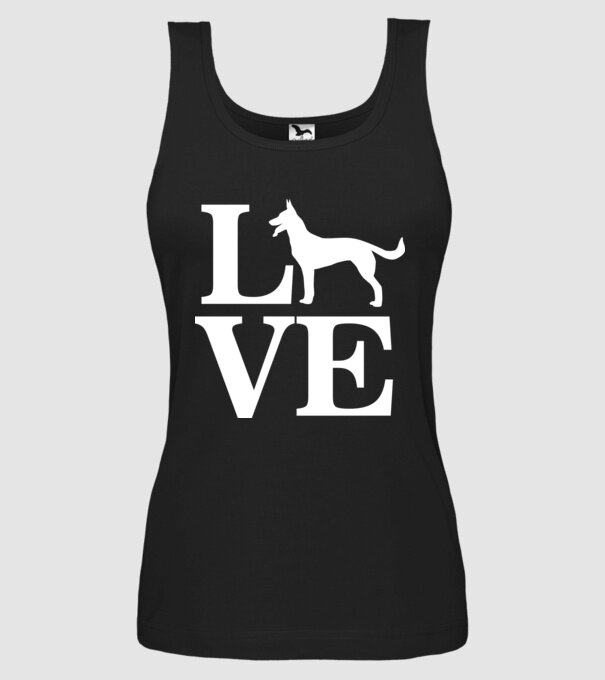 LOVE CIOBANESC GERMAN model negru pe tricou