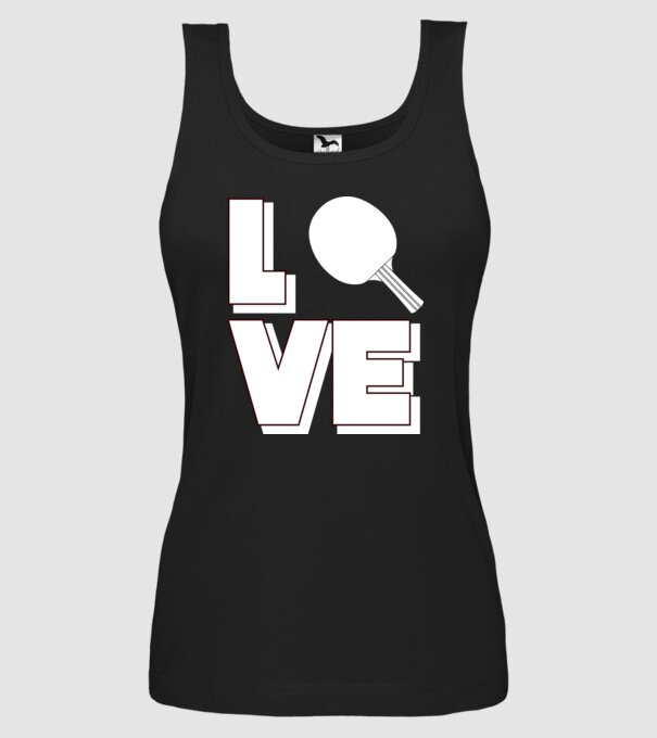 Love pingpong model negru pe tricou