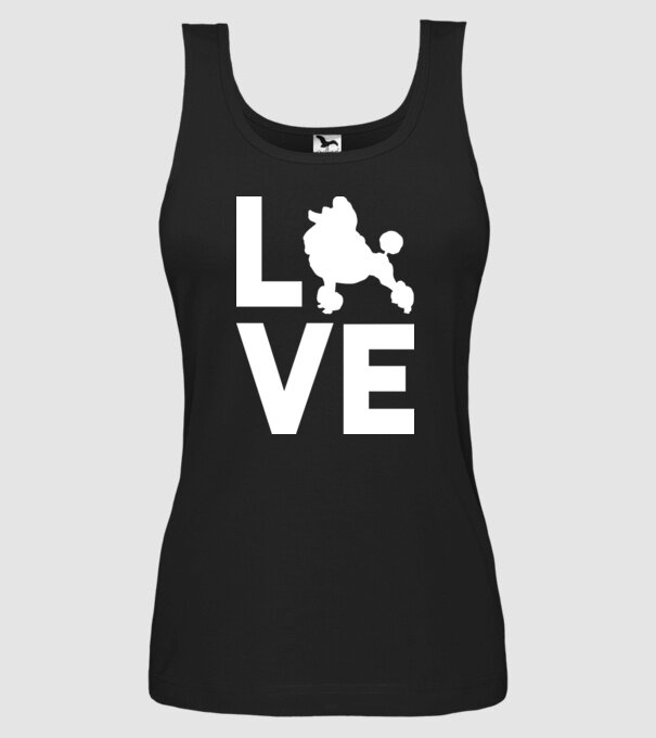 LOVE Pudel model negru pe tricou