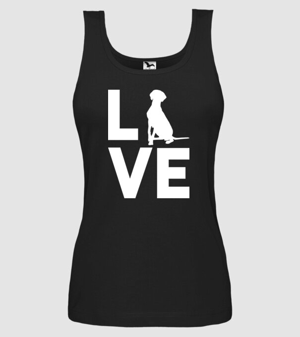 LOVE Vizsla model negru pe tricou