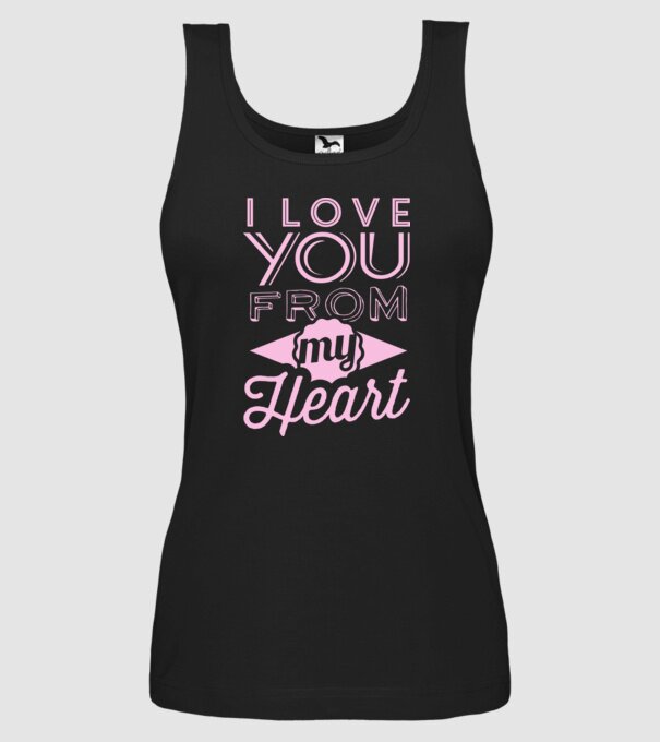 love you from model negru pe tricou