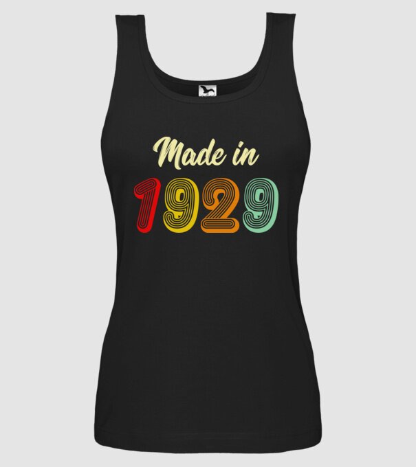 made in 1929 retro model negru pe tricou