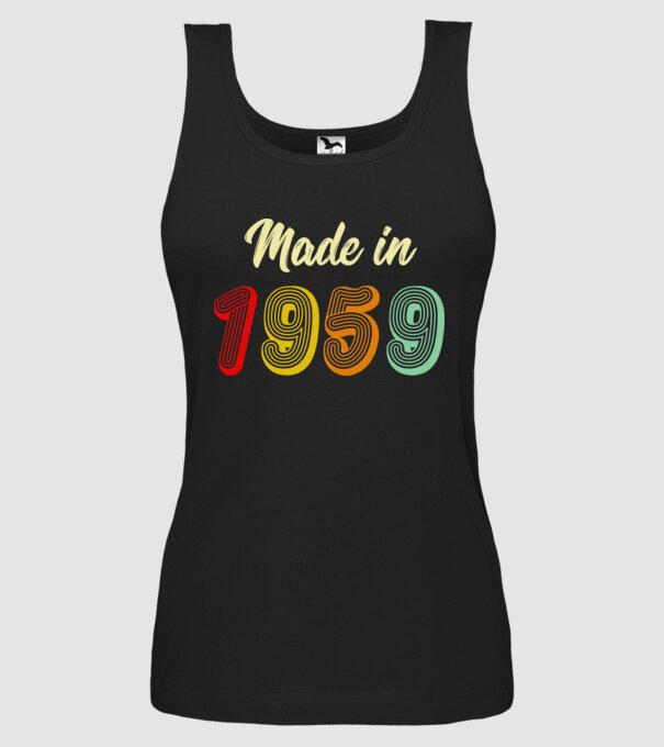 made in 1959 retro model negru pe tricou