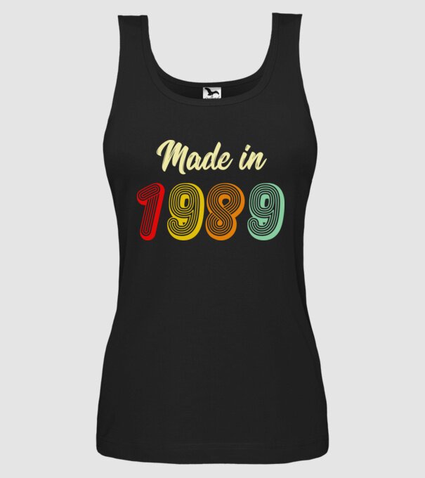 made in 1989 retro model negru pe tricou
