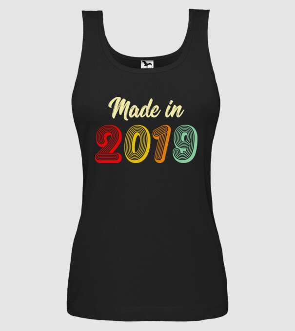 made in 2019 retro model negru pe tricou