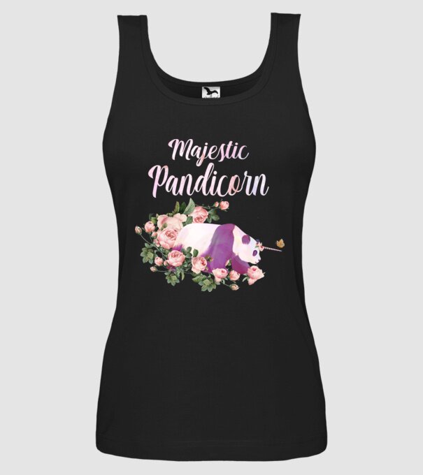Majestic pandicorn model negru pe tricou