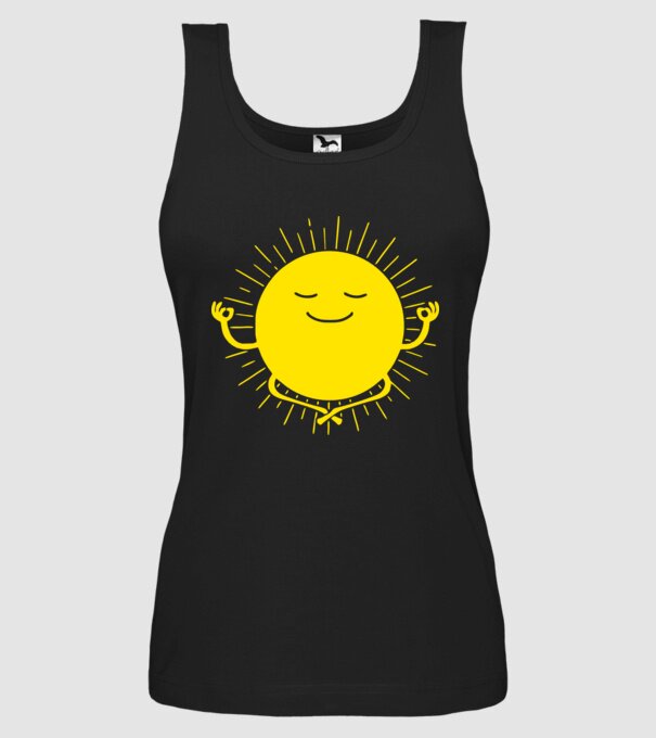 Soare meditând model negru pe tricou