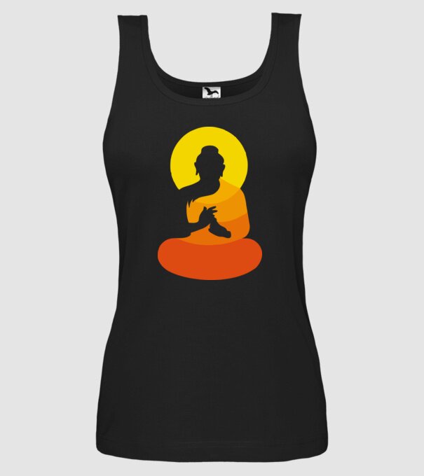 Călugăr meditator model negru pe tricou