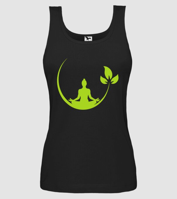 meditation leaf model negru pe tricou