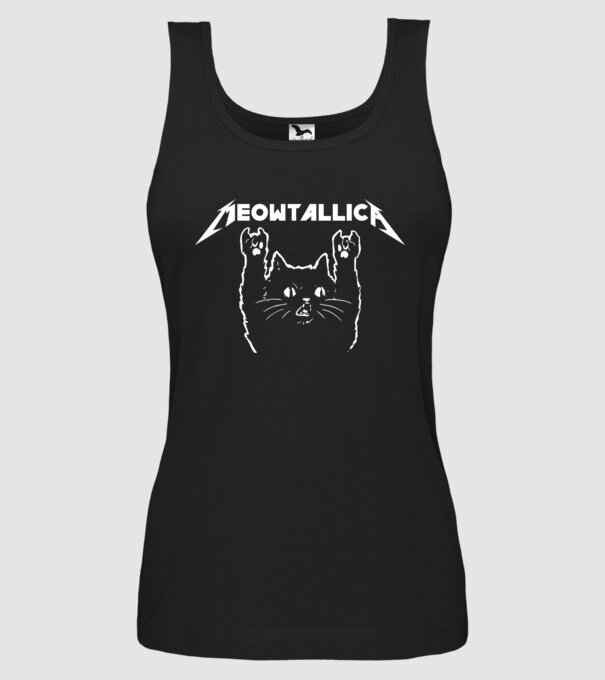 Meowtalica model negru pe tricou
