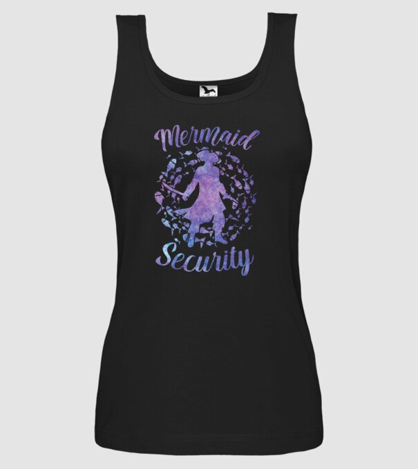 Mermaid Security boys aquarell model negru pe tricou
