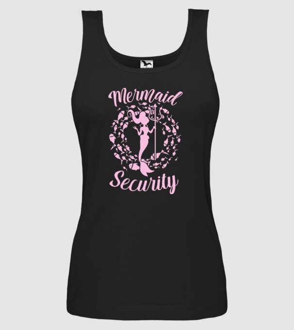 Mermaid Security girls model negru pe tricou