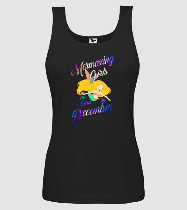 Mermazing girls are born december model negru pe tricou