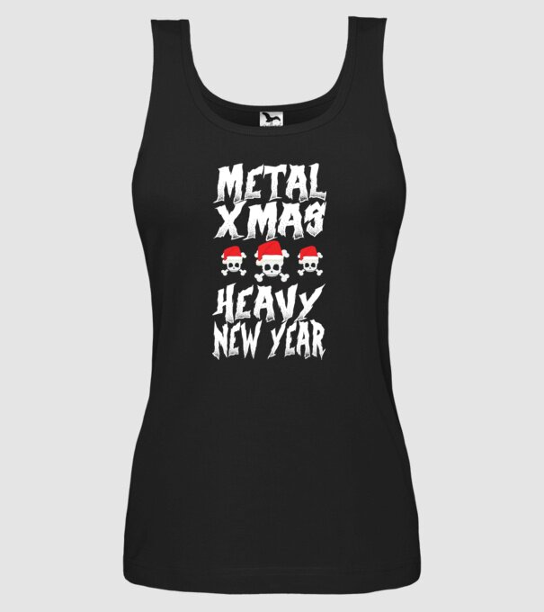 Metal x-mas - Heavy new year model negru pe tricou