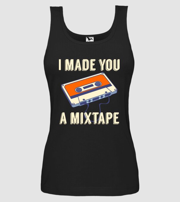Mixtape model negru pe tricou