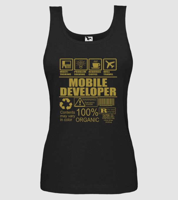 Mobile developer model negru pe tricou
