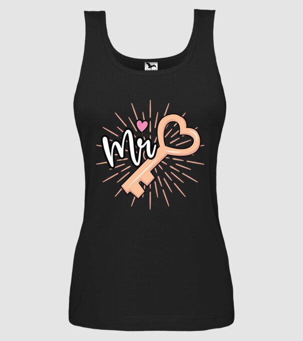 Mr key to the heart model negru pe tricou