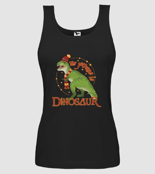 My patronus is dinosaur model negru pe tricou