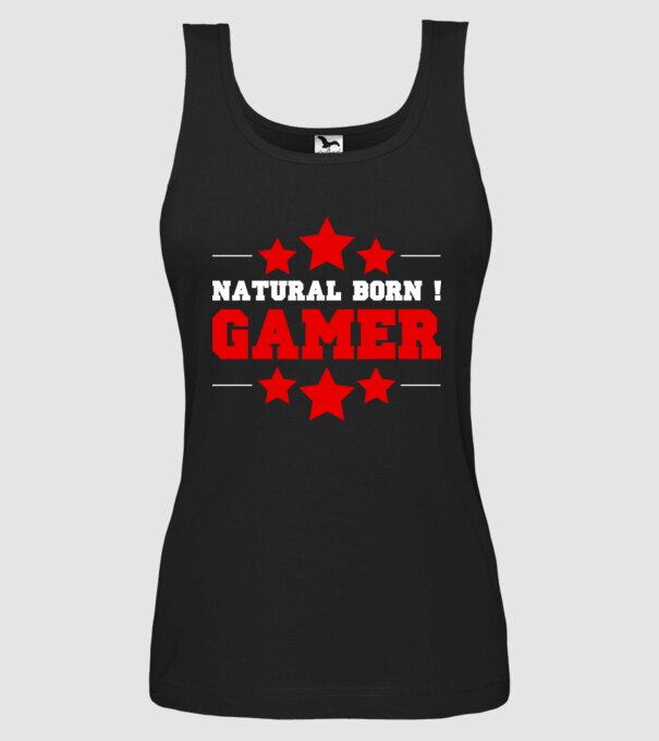 Natural born gamer model negru pe tricou