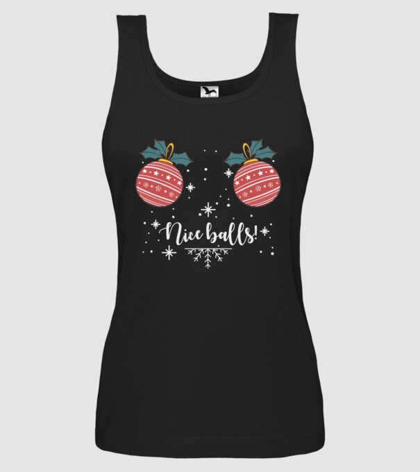 Nice Balls model negru pe tricou