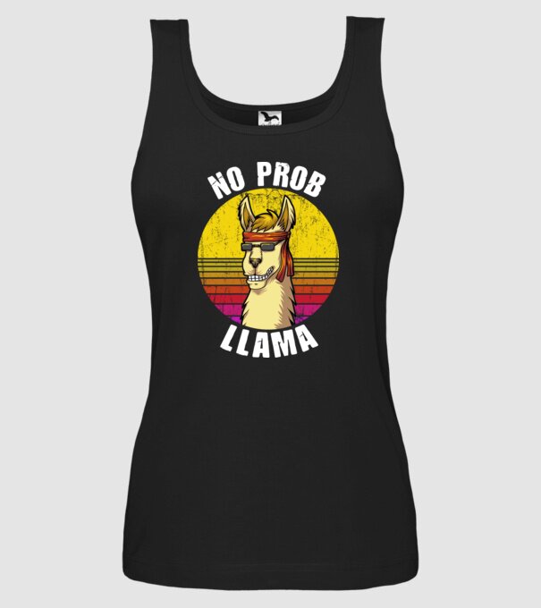 No Prob LLama - Láma model negru pe tricou