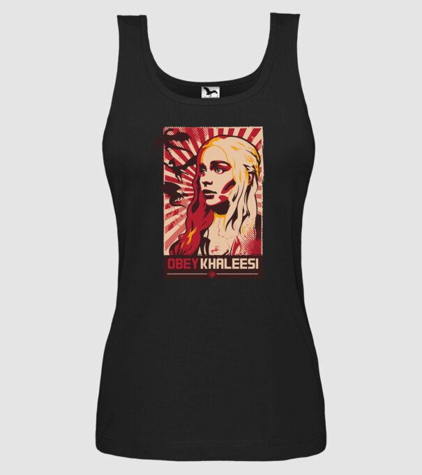 Obey Khaleesi model negru pe tricou